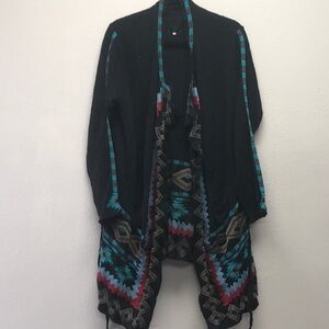 Biya for Johnny Was Aztec Embroidered Cardigan Sweater